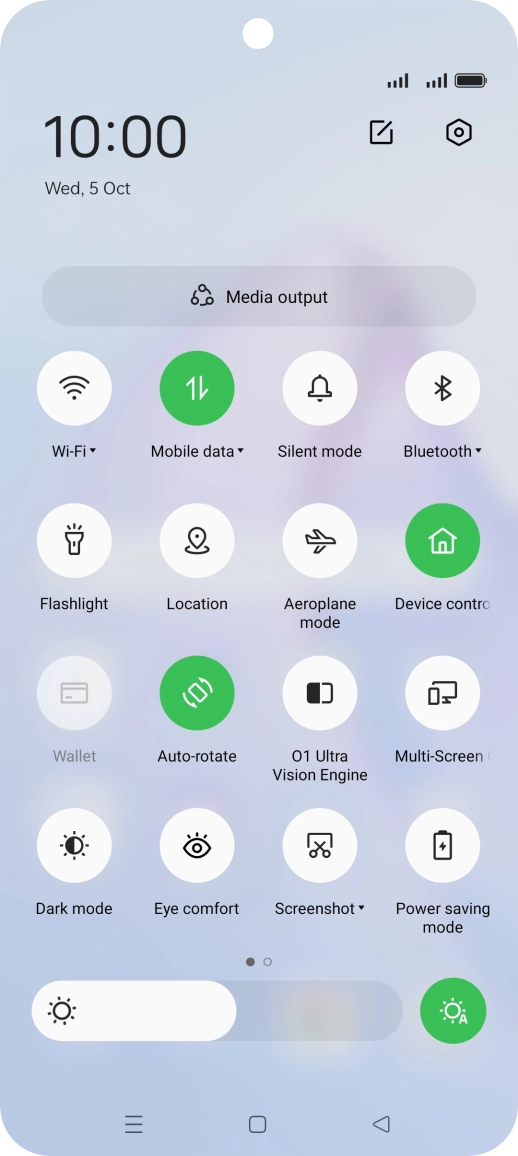 Press the settings icon. Press the settings icon.