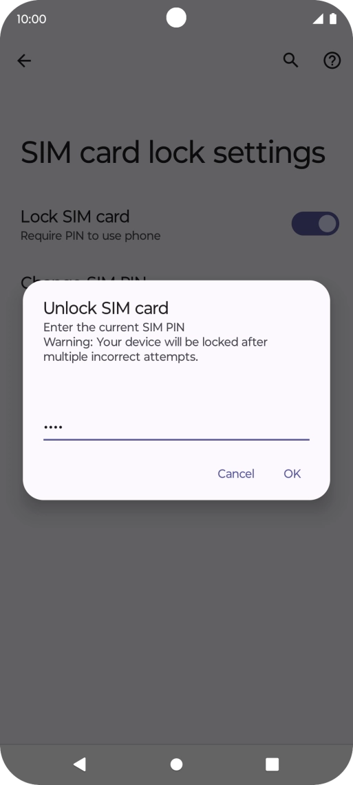 Key in your PIN and press OK. The default PIN is 1111. Key in your PIN and press OK. The default PIN is 1111.
