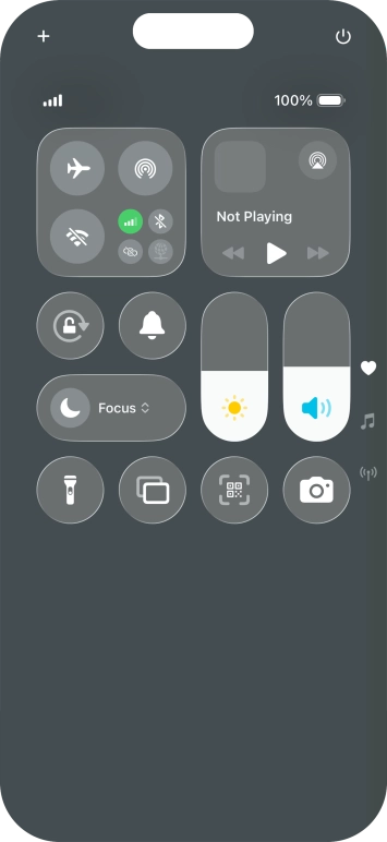 Press the flight mode icon to turn the function on or off. Press the flight mode icon to turn the function on or off.
