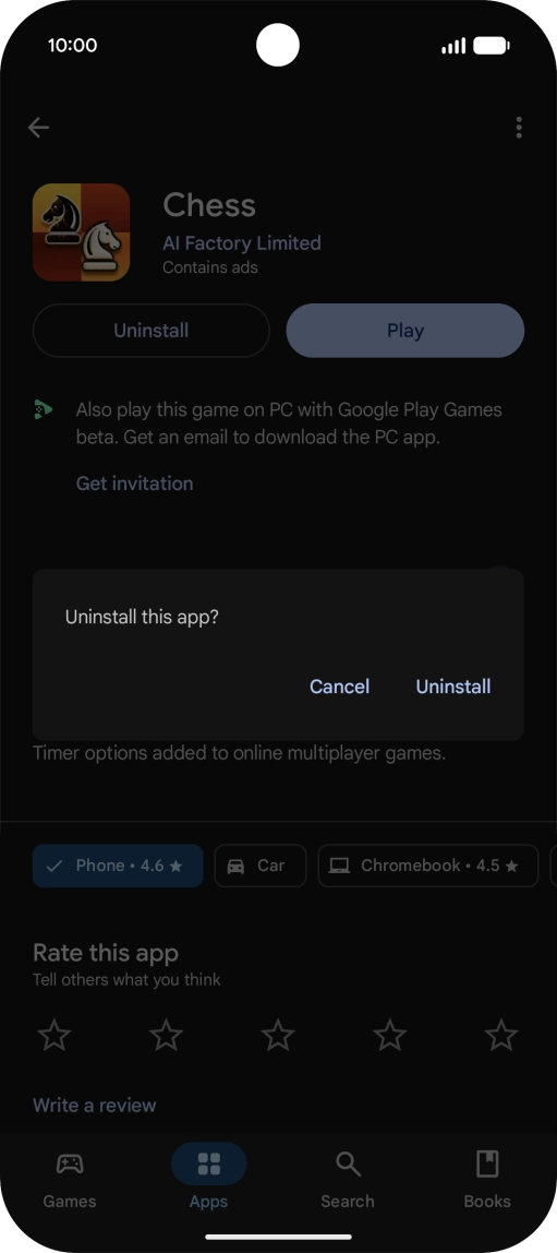 Press Uninstall. Press Uninstall.