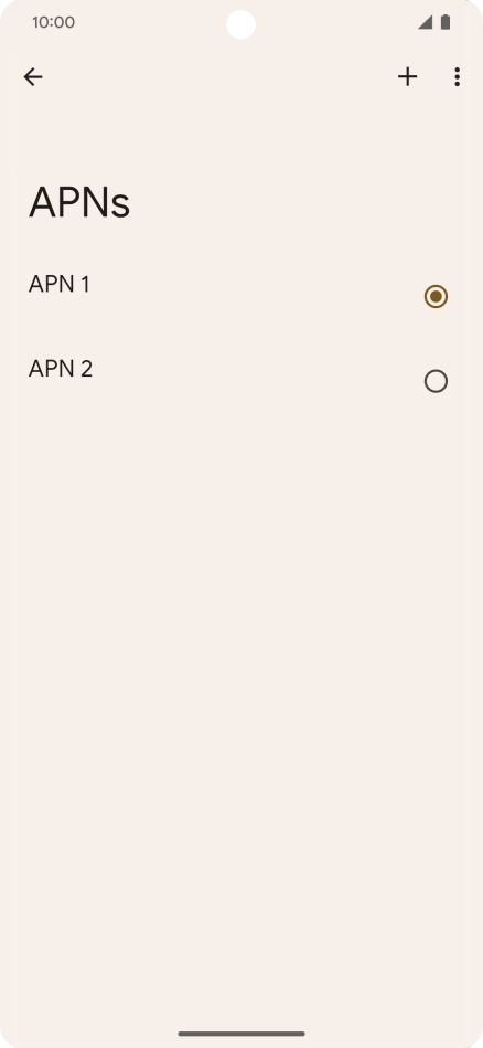 Press the field next to the required data connection to activate it. Press the field next to the required data connection to activate it.