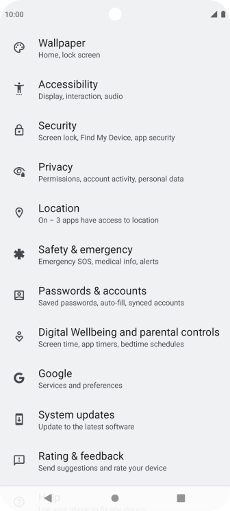 Press Passwords & accounts. Press Passwords & accounts.