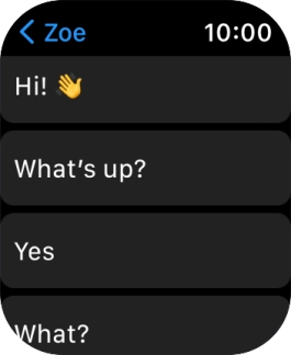 Press the required quick reply. Press the required quick reply.
