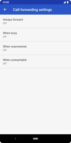 Press the required divert type. Press the required divert type.
