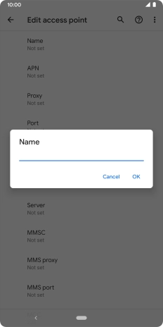 Key in EE Internet and press OK. Key in EE Internet and press OK.