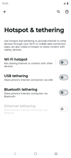 Press Wi-Fi hotspot. Press Wi-Fi hotspot.