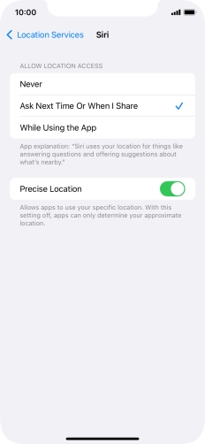 Press the required setting to turn the function on or off. Press the required setting to turn the function on or off.
