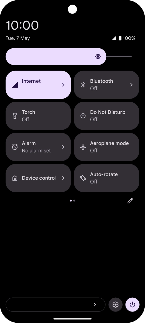 Press the settings icon. Press the settings icon.