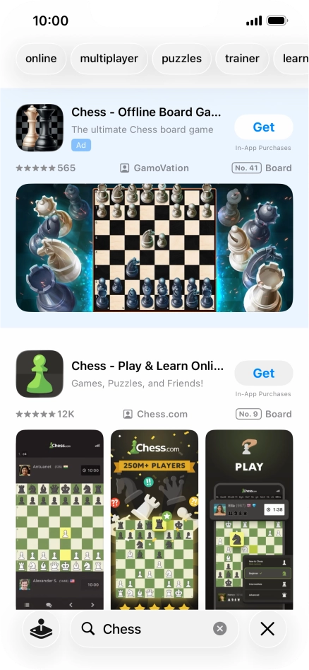 Press the required app. Press the required app.