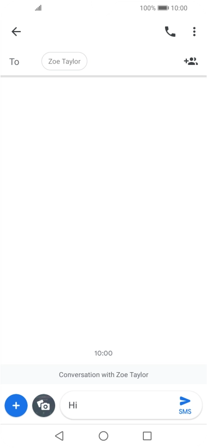 Press the send icon when you've finished your SMS. Press the send icon when you've finished your SMS.