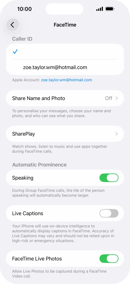 Press the required setting below Press the required setting below