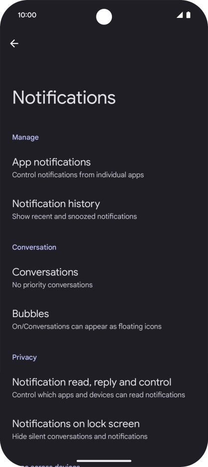 Press App notifications. Press App notifications.