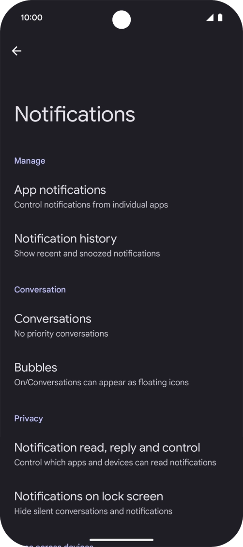 Press App notifications. Press App notifications.