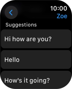 Press the required quick reply. Press the required quick reply.