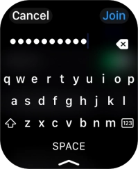 Key in the password for the Wi-Fi network and press Join. Key in the password for the Wi-Fi network and press Join.
