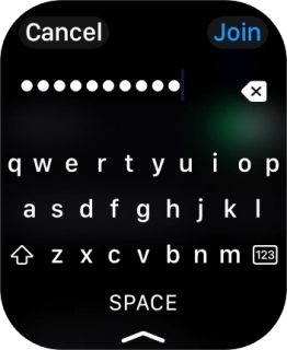 Key in the password for the Wi-Fi network and press Join. Key in the password for the Wi-Fi network and press Join.