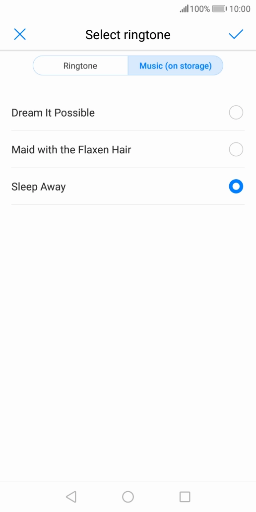 Once you've found a ring tone you like, press the save icon. Once you've found a ring tone you like, press the save icon.