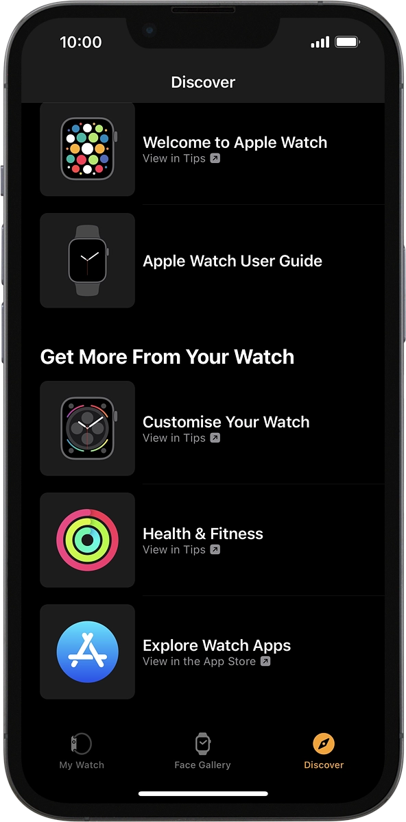 On your phone: Press Explore Watch Apps. On your phone: Press Explore Watch Apps.