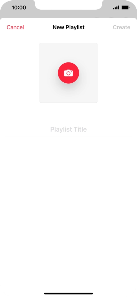 Press the text input field and key in a name for the playlist. Press the text input field and key in a name for the playlist.