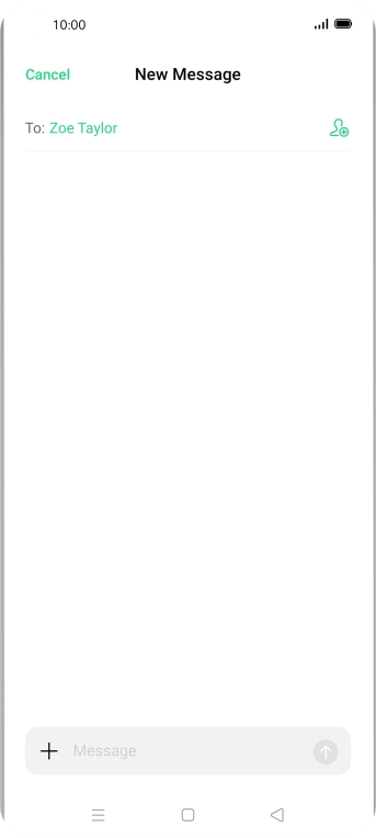 Press the text input field and write the text for your SMS. Press the text input field and write the text for your SMS.