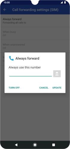 Press TURN OFF. Press TURN OFF.