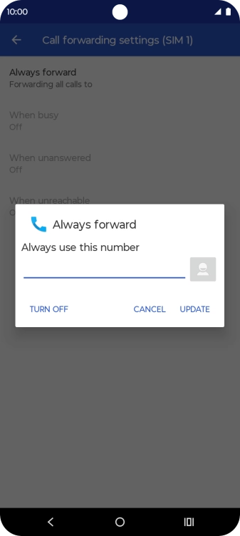 Press TURN OFF. Press TURN OFF.