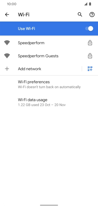 Press the required Wi-Fi network. Press the required Wi-Fi network.