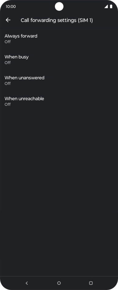 Press the required divert type. Press the required divert type.