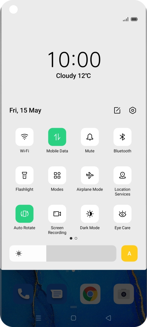 Press the settings icon. Press the settings icon.