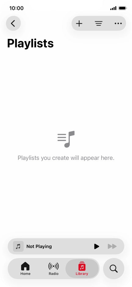 Press the new playlist icon. Press the new playlist icon.