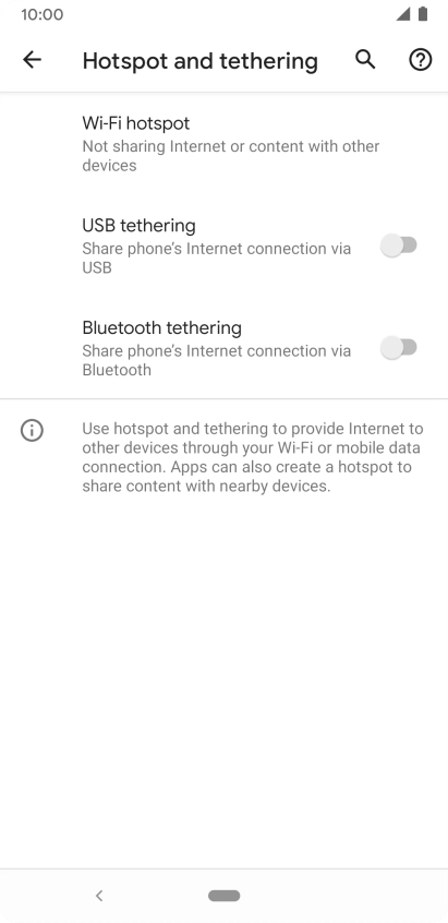 Press Wi-Fi hotspot. Press Wi-Fi hotspot.