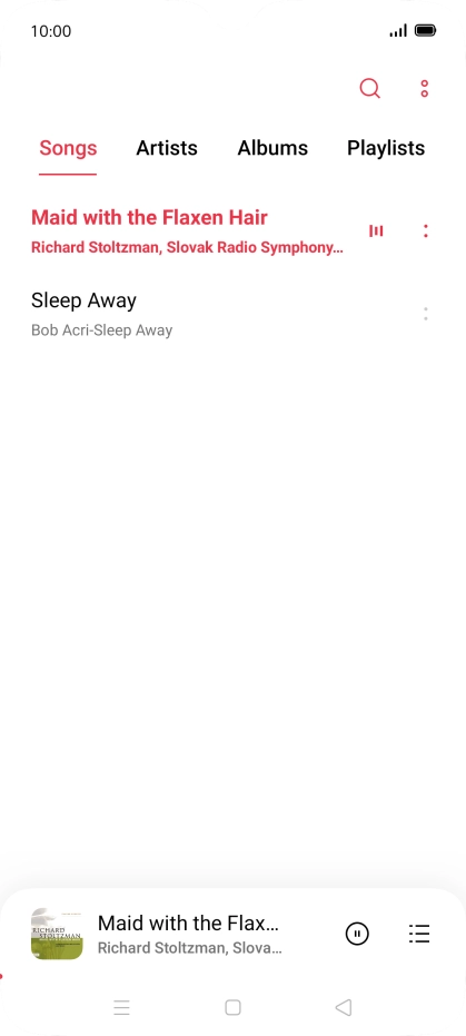 Press the song title at the bottom of the screen. Press the song title at the bottom of the screen.