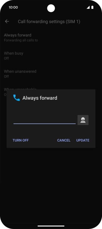 Press TURN OFF. Press TURN OFF.