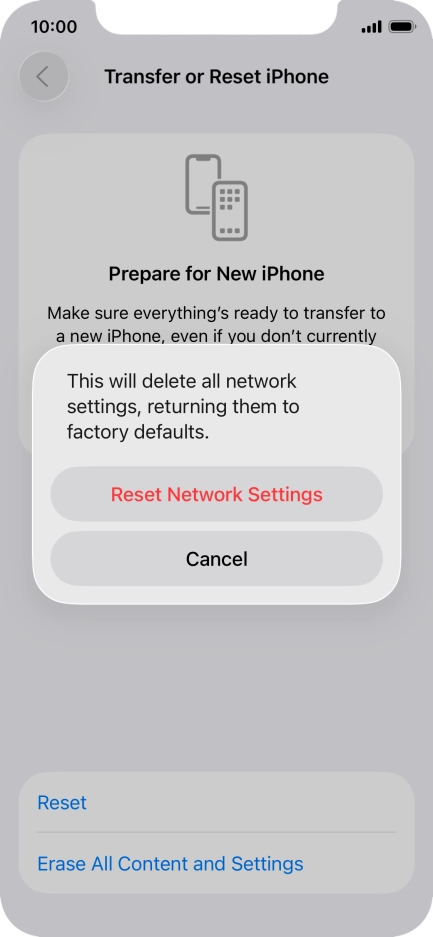 Press Reset Network Settings. Press Reset Network Settings.