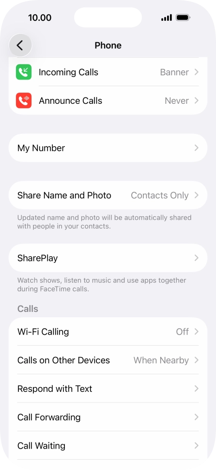 Press Wi-Fi Calling. Press Wi-Fi Calling.