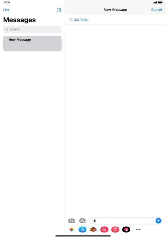 Press the send icon. Press the send icon.