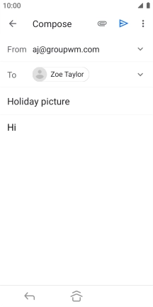 Press the attachment icon. Press the attachment icon.