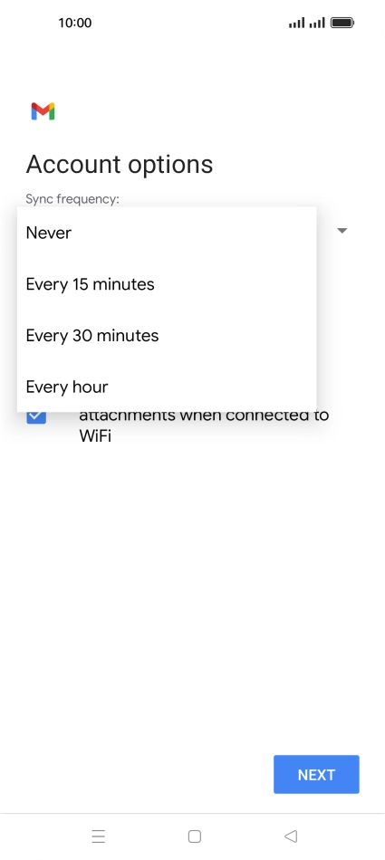 Press the required setting. Press the required setting.