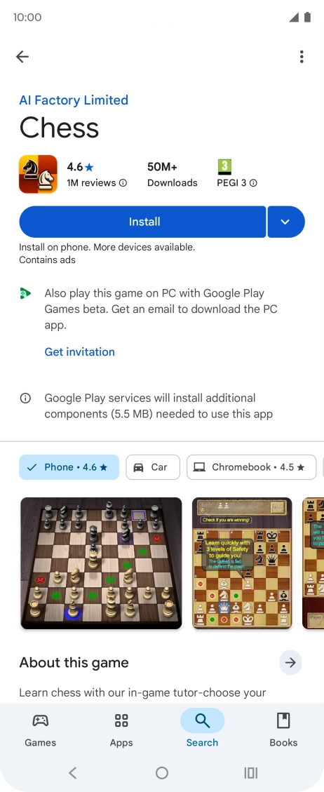 Press Install and follow the instructions on the screen to install the app. Press Install and follow the instructions on the screen to install the app.