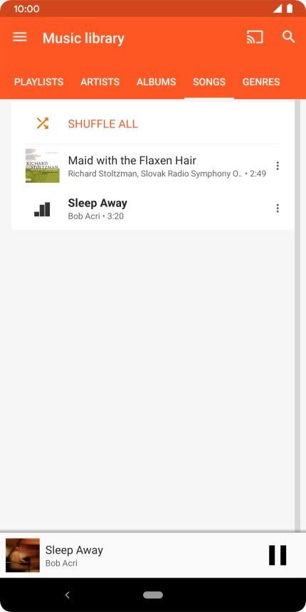 Press the song title at the bottom of the screen. Press the song title at the bottom of the screen.