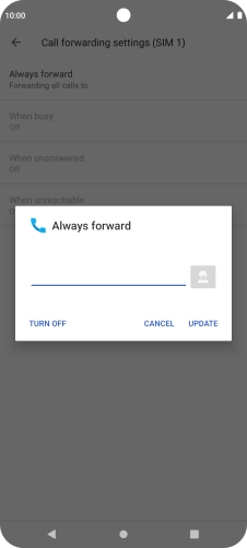 Press TURN OFF. Press TURN OFF.