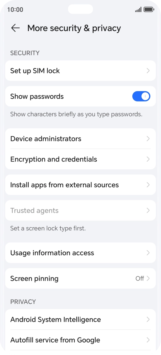 Press Set up SIM lock. Press Set up SIM lock.