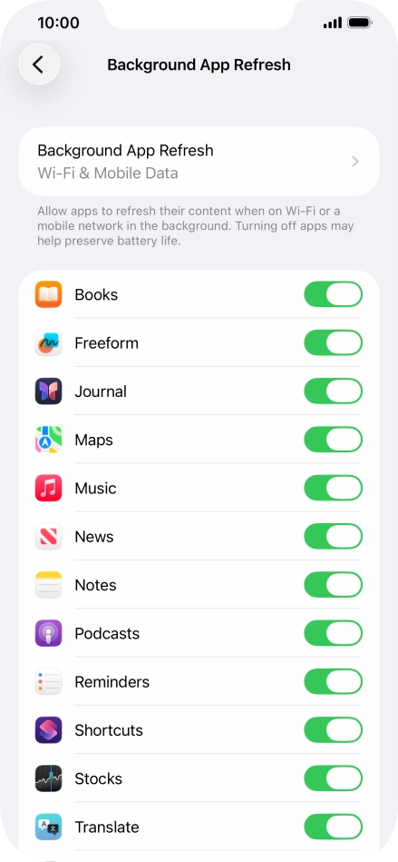 Press Background App Refresh. Press Background App Refresh.