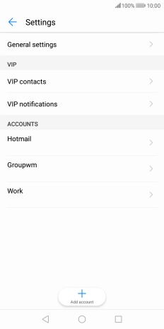 Press the required email account. Press the required email account.