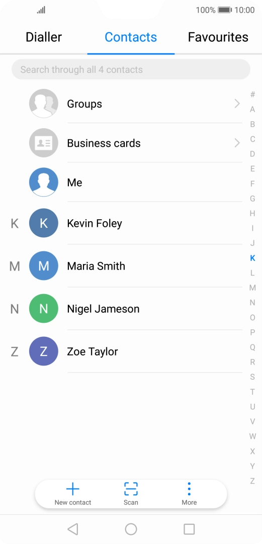 Press New contact. Press New contact.