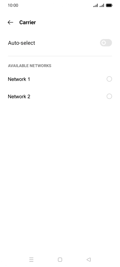 Press the required network. Press the required network.
