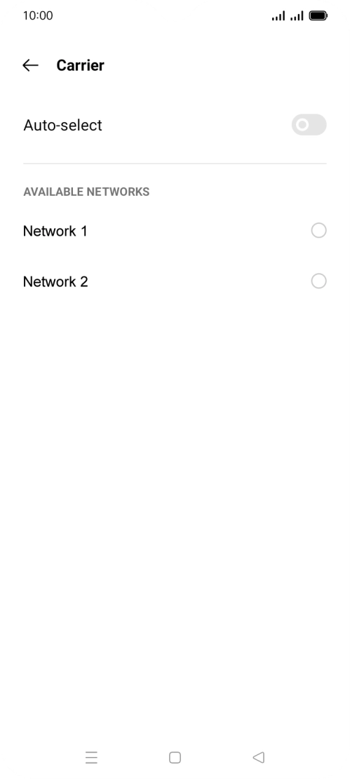 Press the required network. Press the required network.