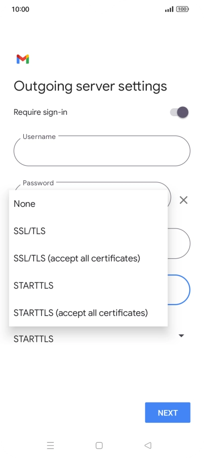 Press SSL/TLS. Press SSL/TLS.