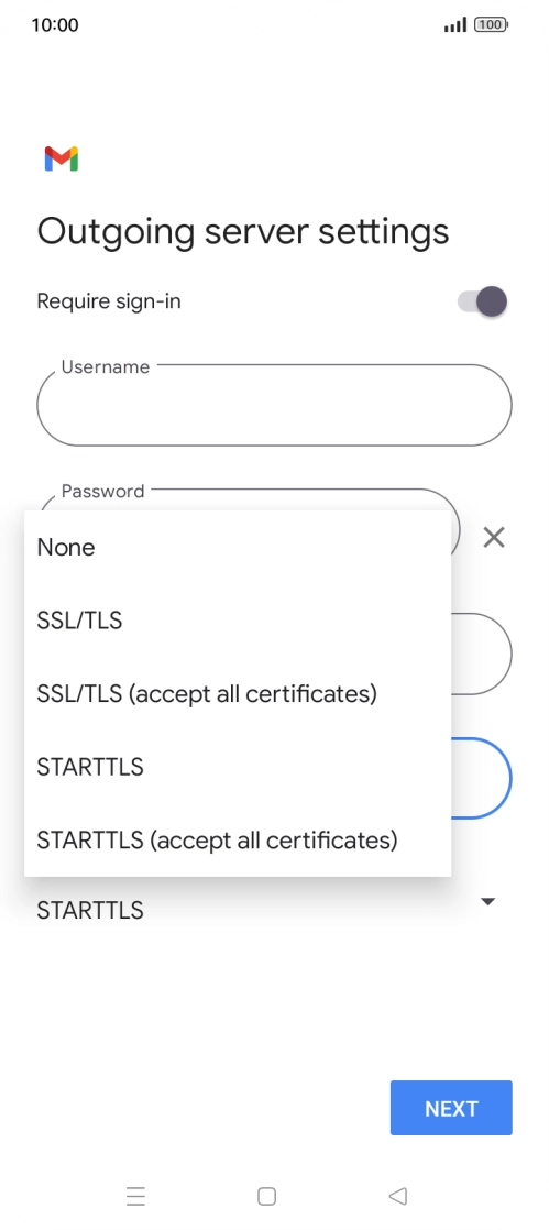 Press SSL/TLS. Press SSL/TLS.