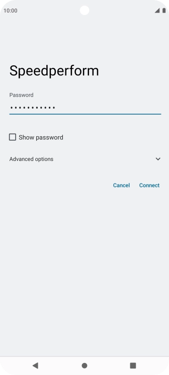Key in the password for the Wi-Fi network and press Connect. Key in the password for the Wi-Fi network and press Connect.